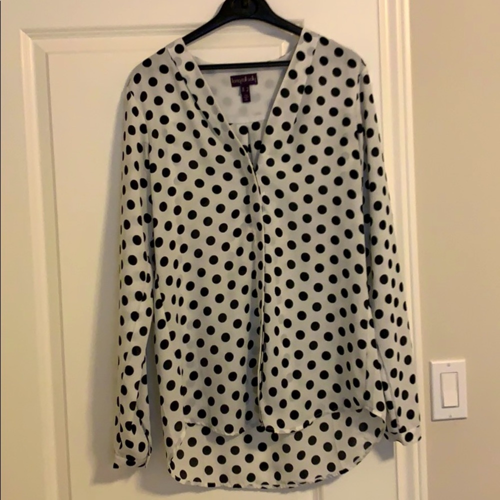 Long Tall Sally blouse black white